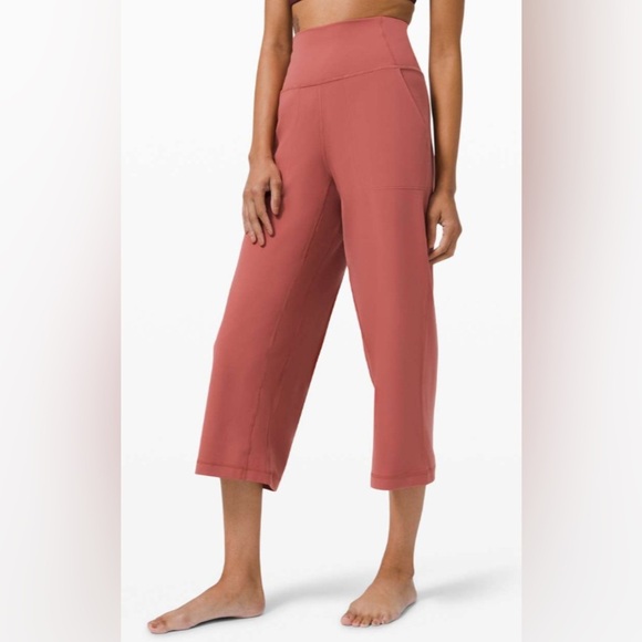 lululemon athletica Pants - Lululemon Align Wide Leg Crop 23"- Soft Cranberry/ Size 4